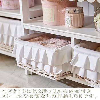 ロマプリ フリルバスケットテレビ台（大） 収納付き 直送】フリルバスケットテレビ台（小）／fleurette（フルレット